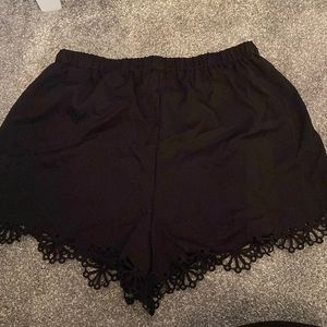Laser cut loose shorts